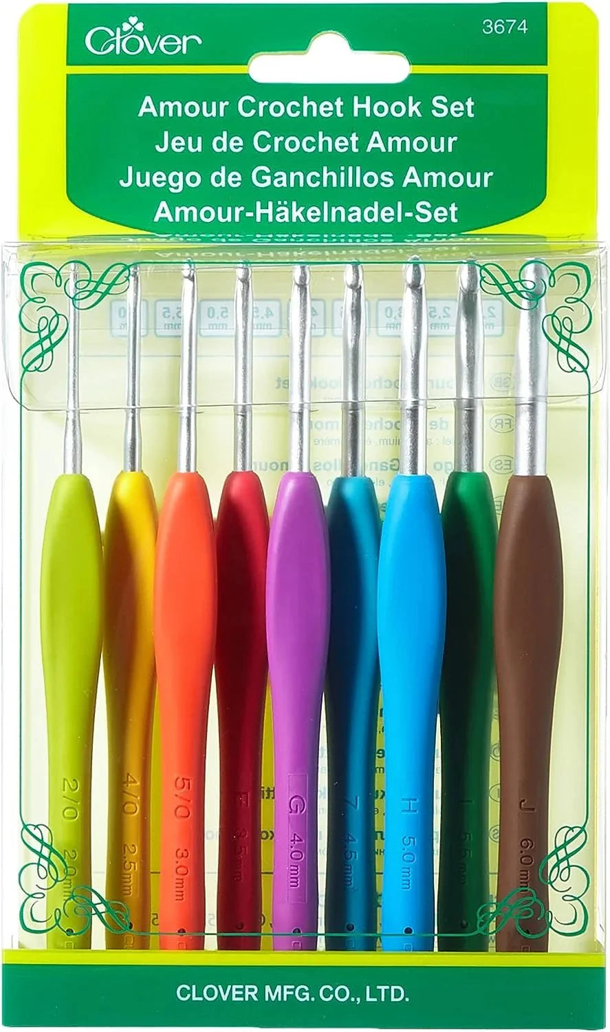Clover Amour Crochet Hook Set, 13.5cm, 10pc
