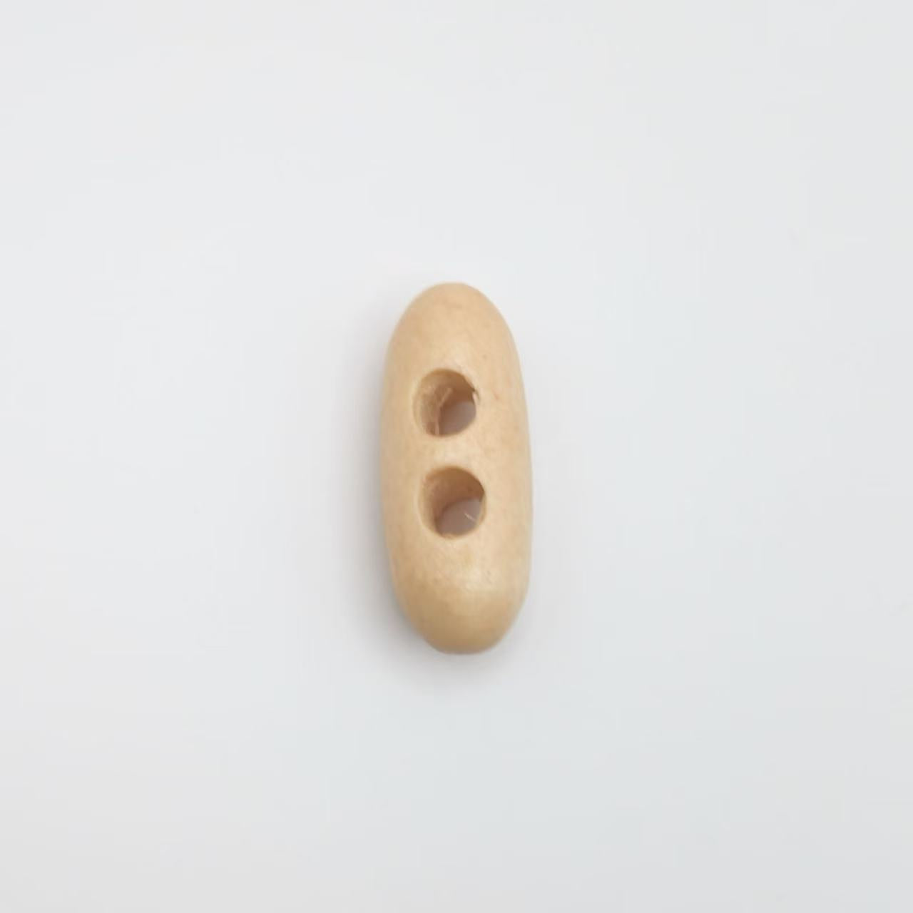 Yellow olive-shaped wooden buttons 4 cm - pack of 2